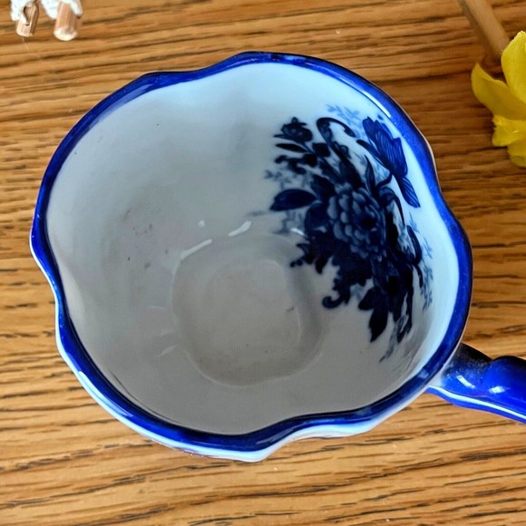 Vintage Tea Cup Flow Blue Unmarked Small 2 1/4” - Picture 11 of 11